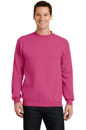 Port & Company Mens Core Pill Resistant Fleece Crewneck Sweatshirt - Sangria Pink