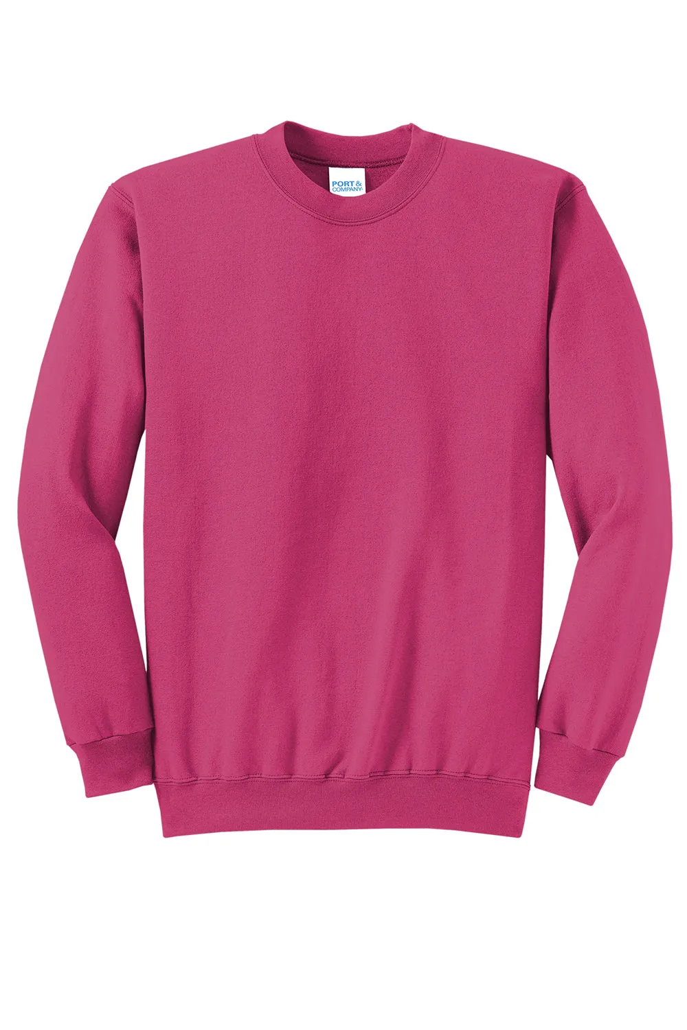Port & Company Mens Core Pill Resistant Fleece Crewneck Sweatshirt - Sangria Pink