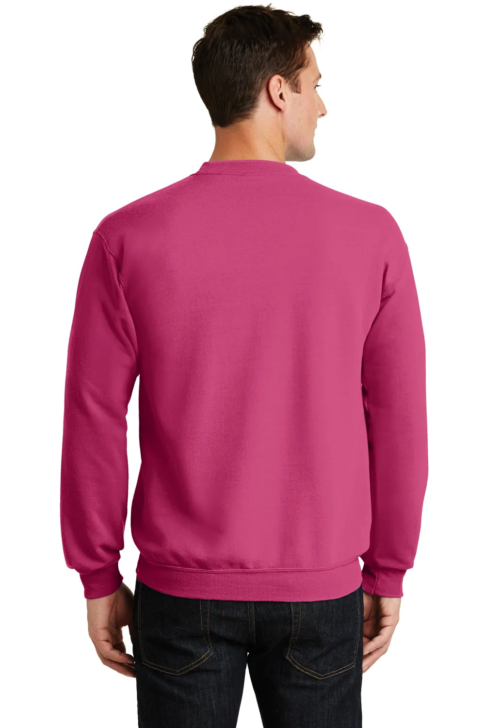 Port & Company Mens Core Pill Resistant Fleece Crewneck Sweatshirt - Sangria Pink