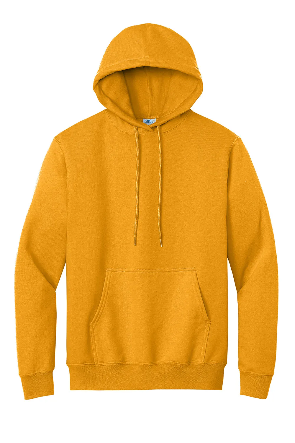 Port & Company Mens Essential Pill Resistant Fleece Hooded Sweatshirt Hoodie w/ Pouch Pocket - Gold