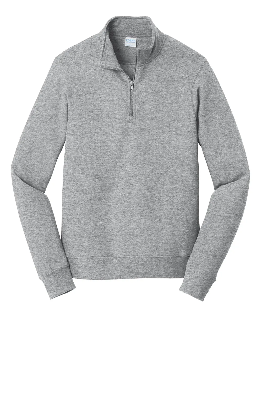 Port & Company Mens Fan Favorite Fleece 1/4 Zip Sweatshirt - Heather Grey