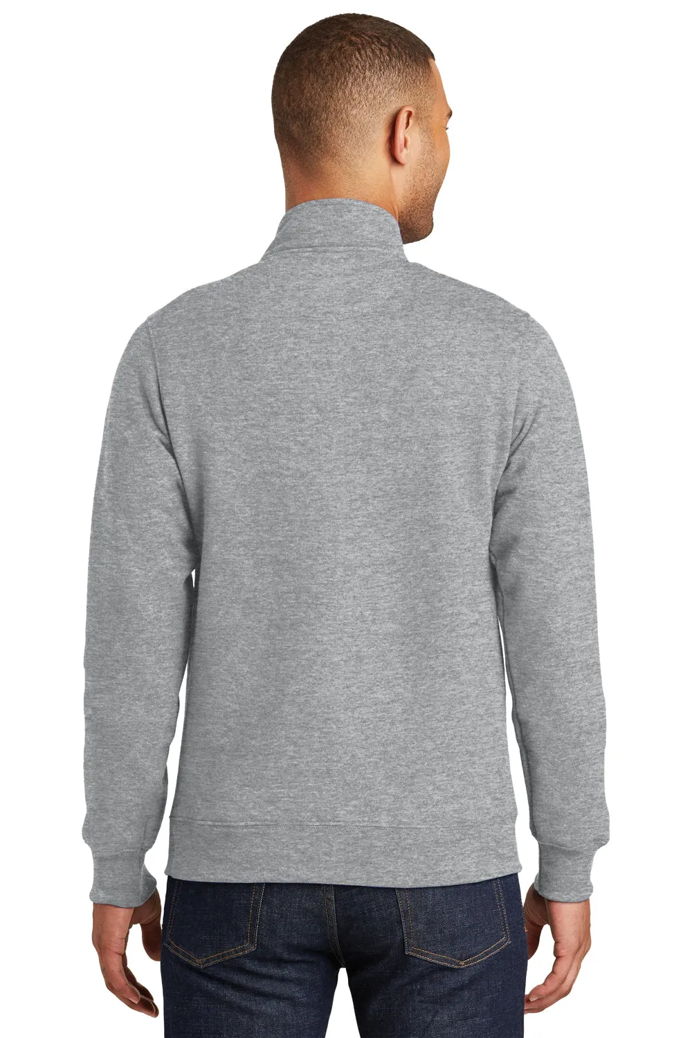Port & Company Mens Fan Favorite Fleece 1/4 Zip Sweatshirt - Heather Grey