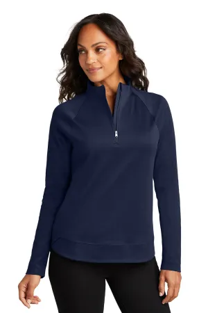 Port Authority Womens C-FREE Cypress Snag Resistant 1/4 Zip Sweatshirt - True Navy Blue
