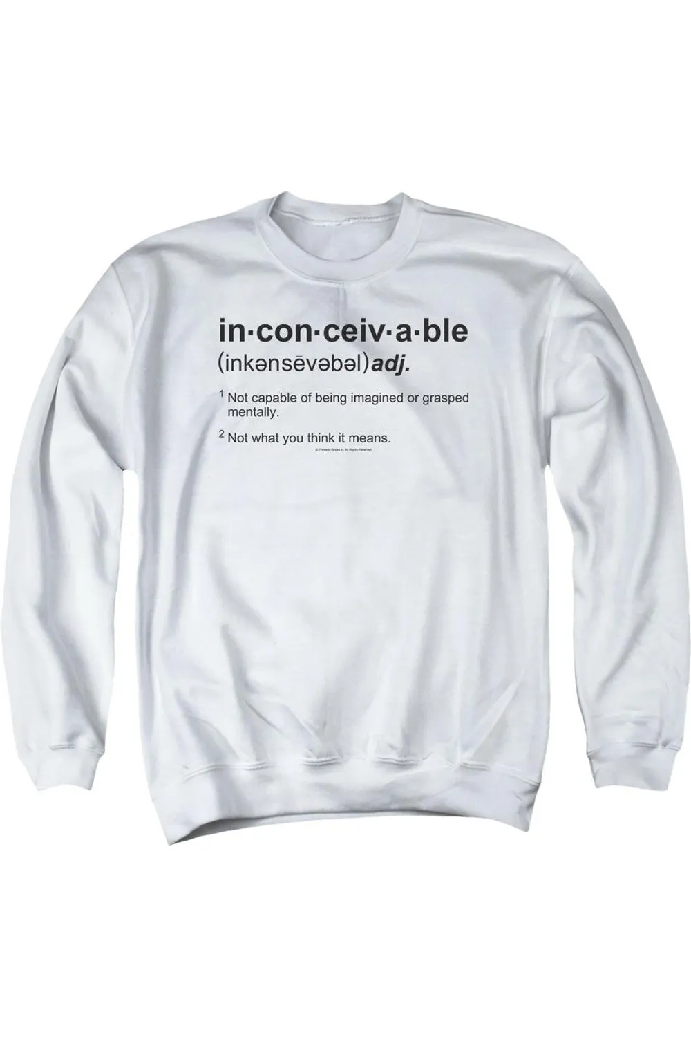 Princess Bride Definition Adult Crewneck Sweatshirt