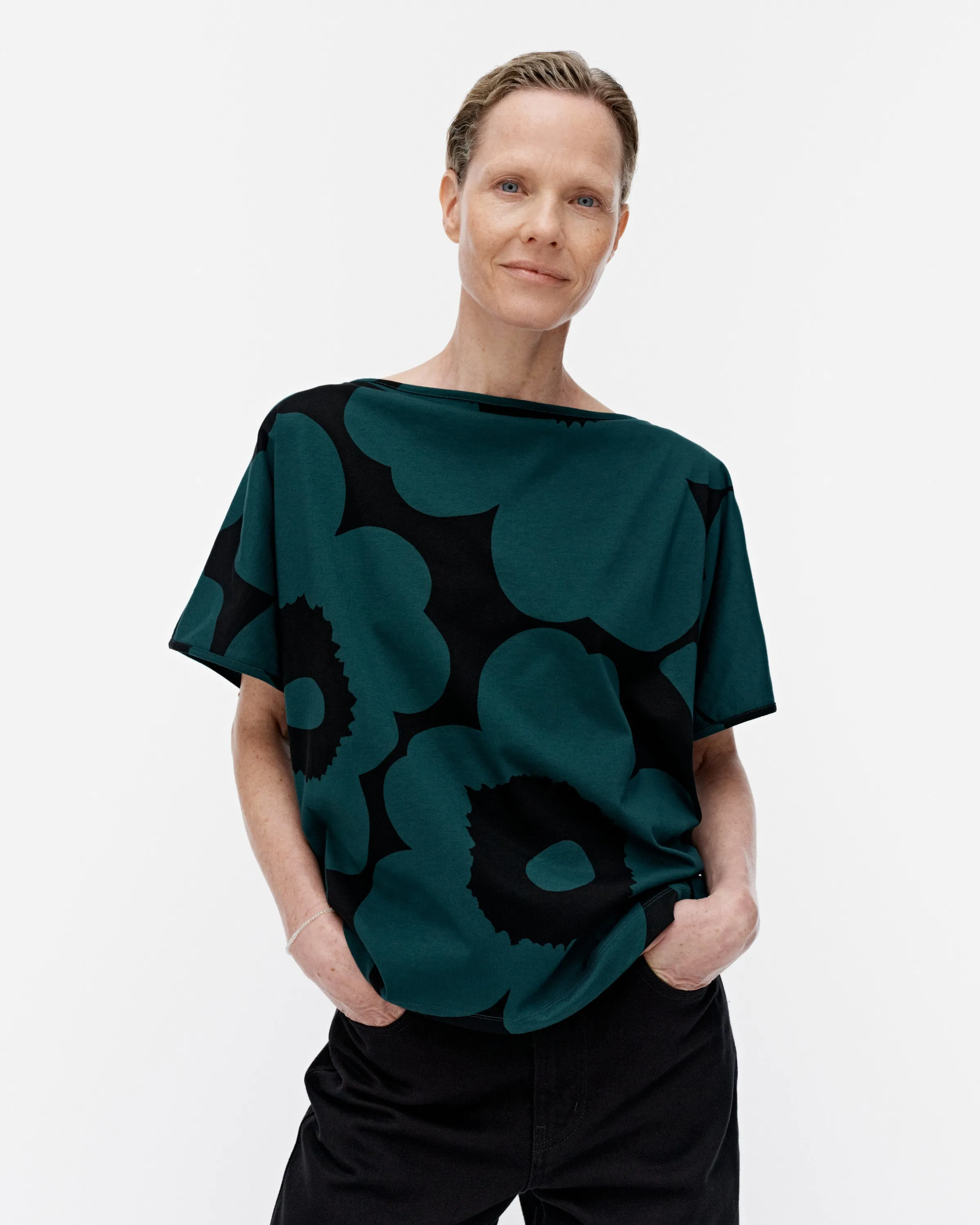 Puhvi Unikko Boat Neck Short Sleeve Top 60cm Clothing_Marimekko