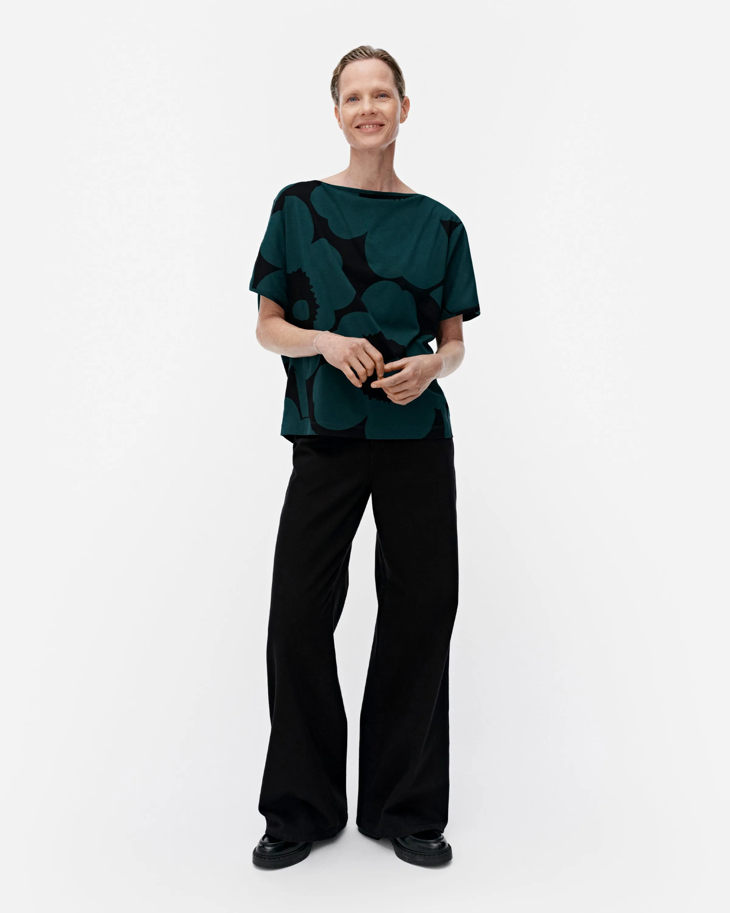 Puhvi Unikko Boat Neck Short Sleeve Top 60cm Clothing_Marimekko