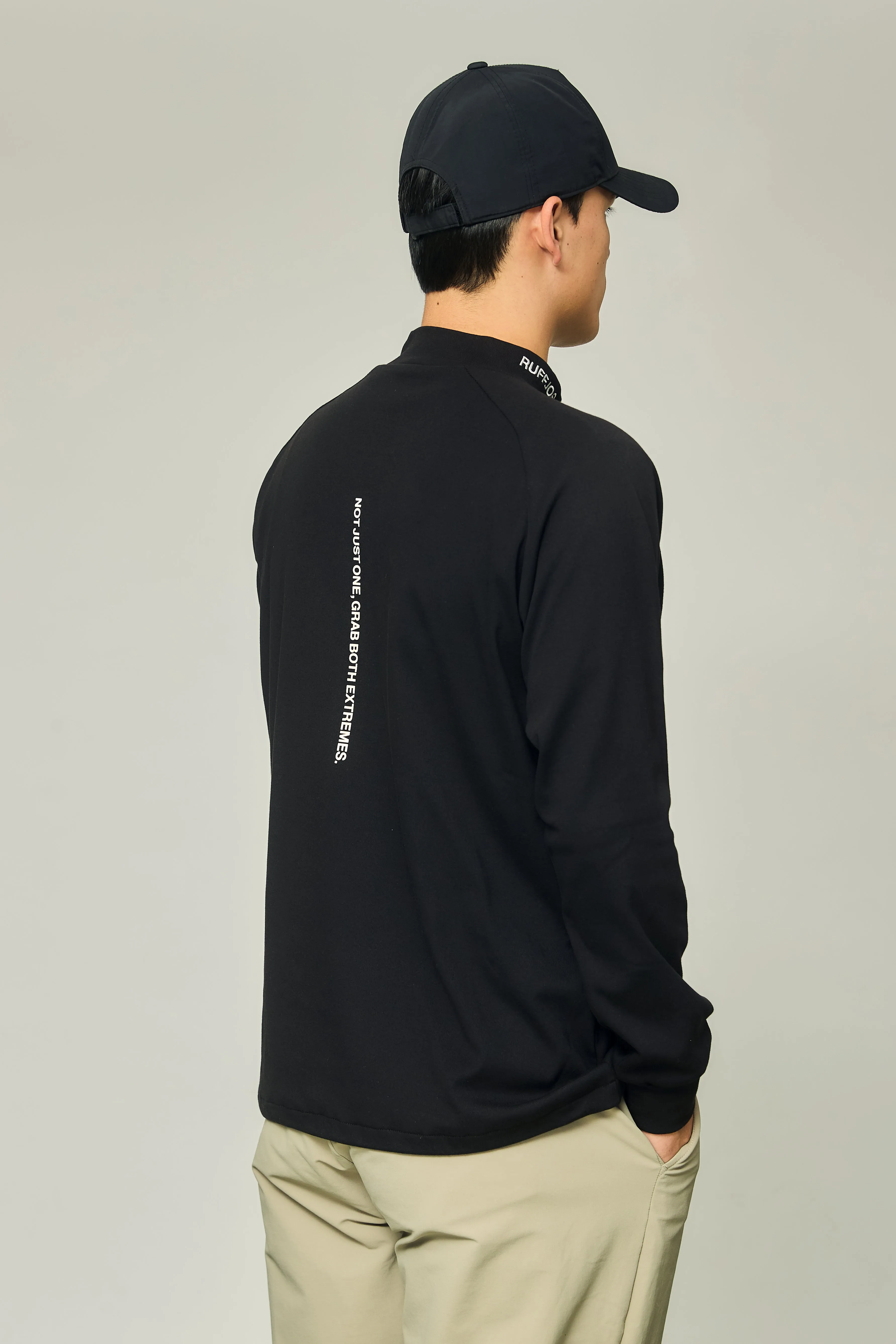 RAGLAN SLEEVE L/S MOCK NECK BLACK