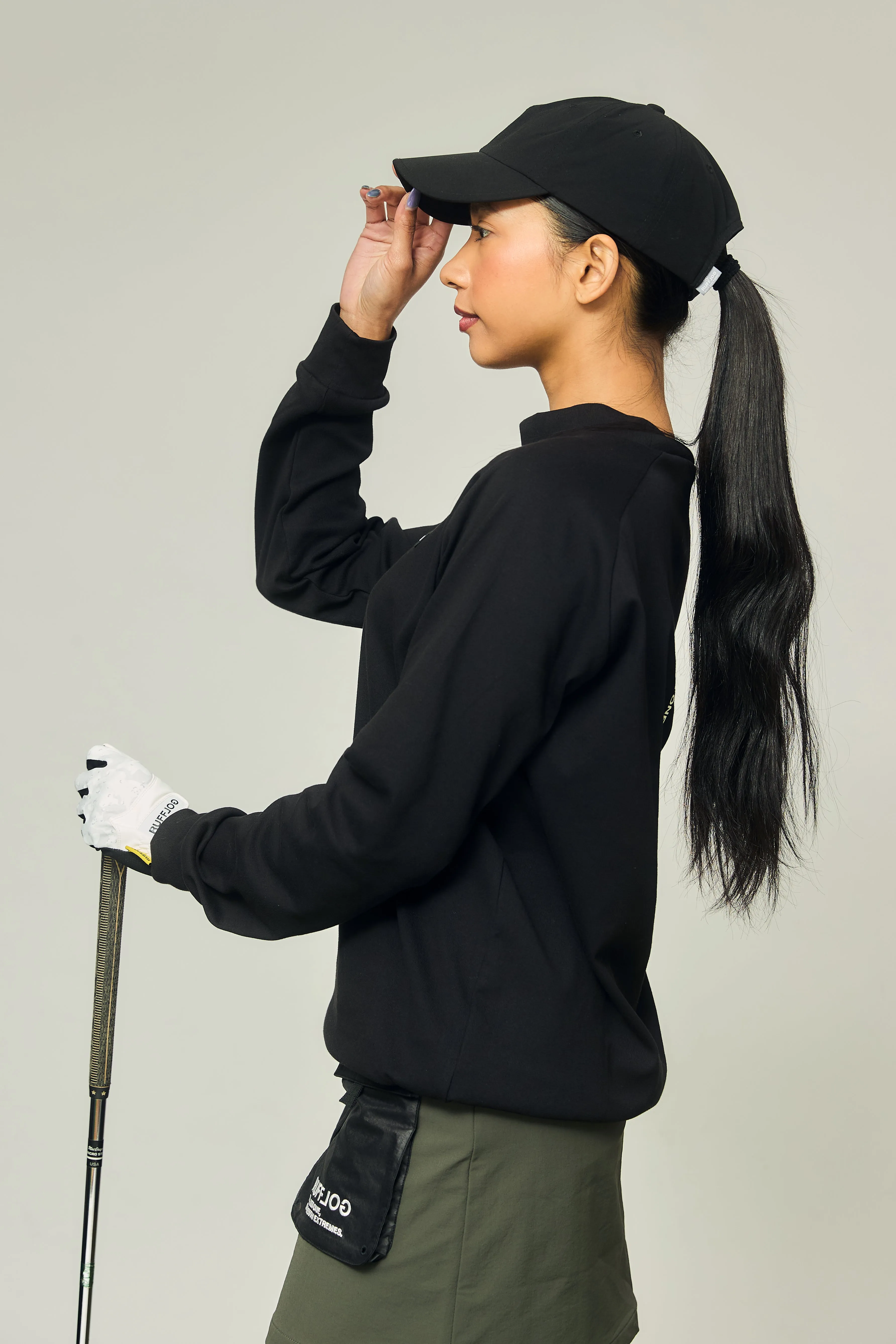 RAGLAN SLEEVE L/S MOCK NECK BLACK