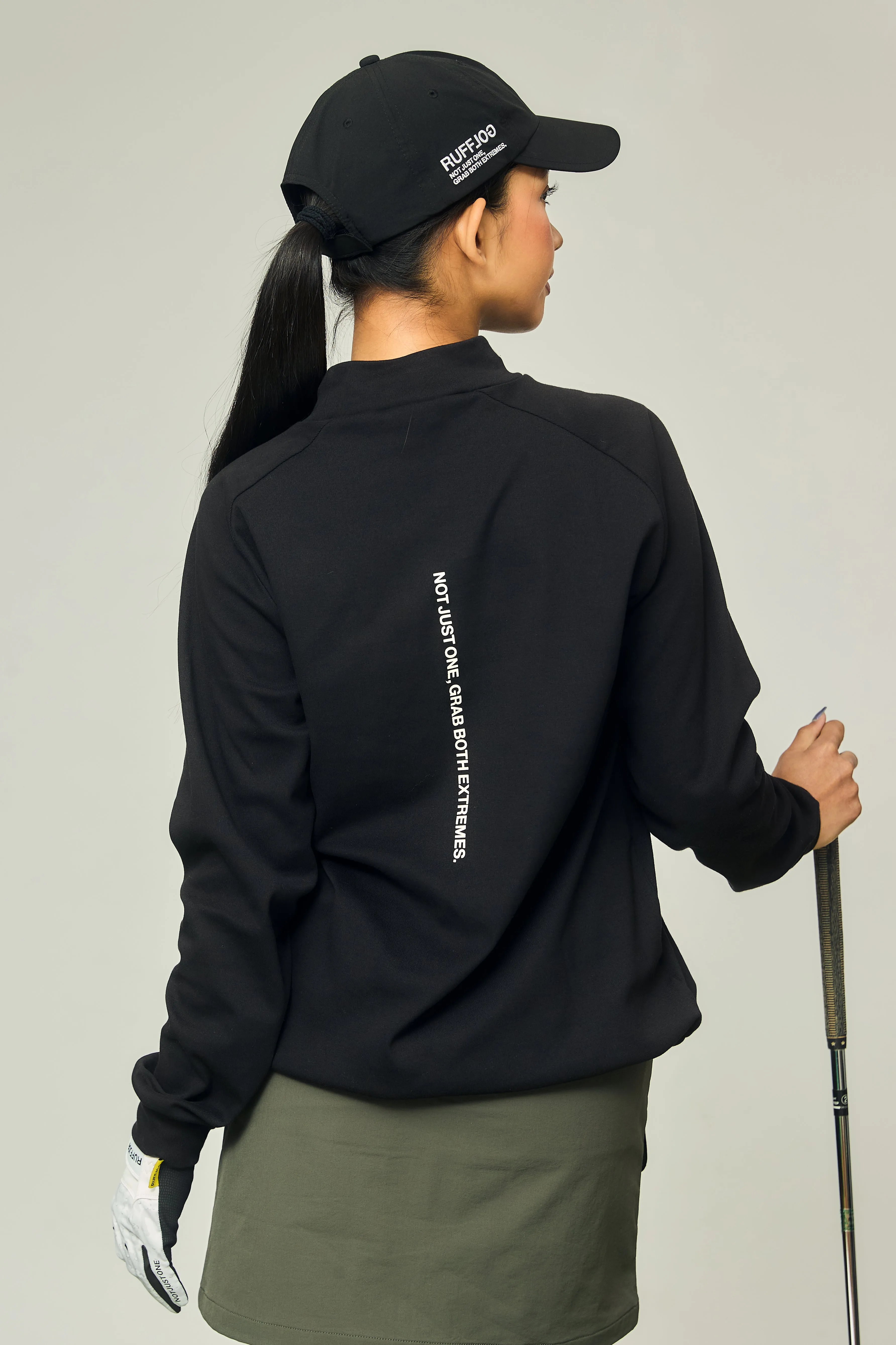 RAGLAN SLEEVE L/S MOCK NECK BLACK