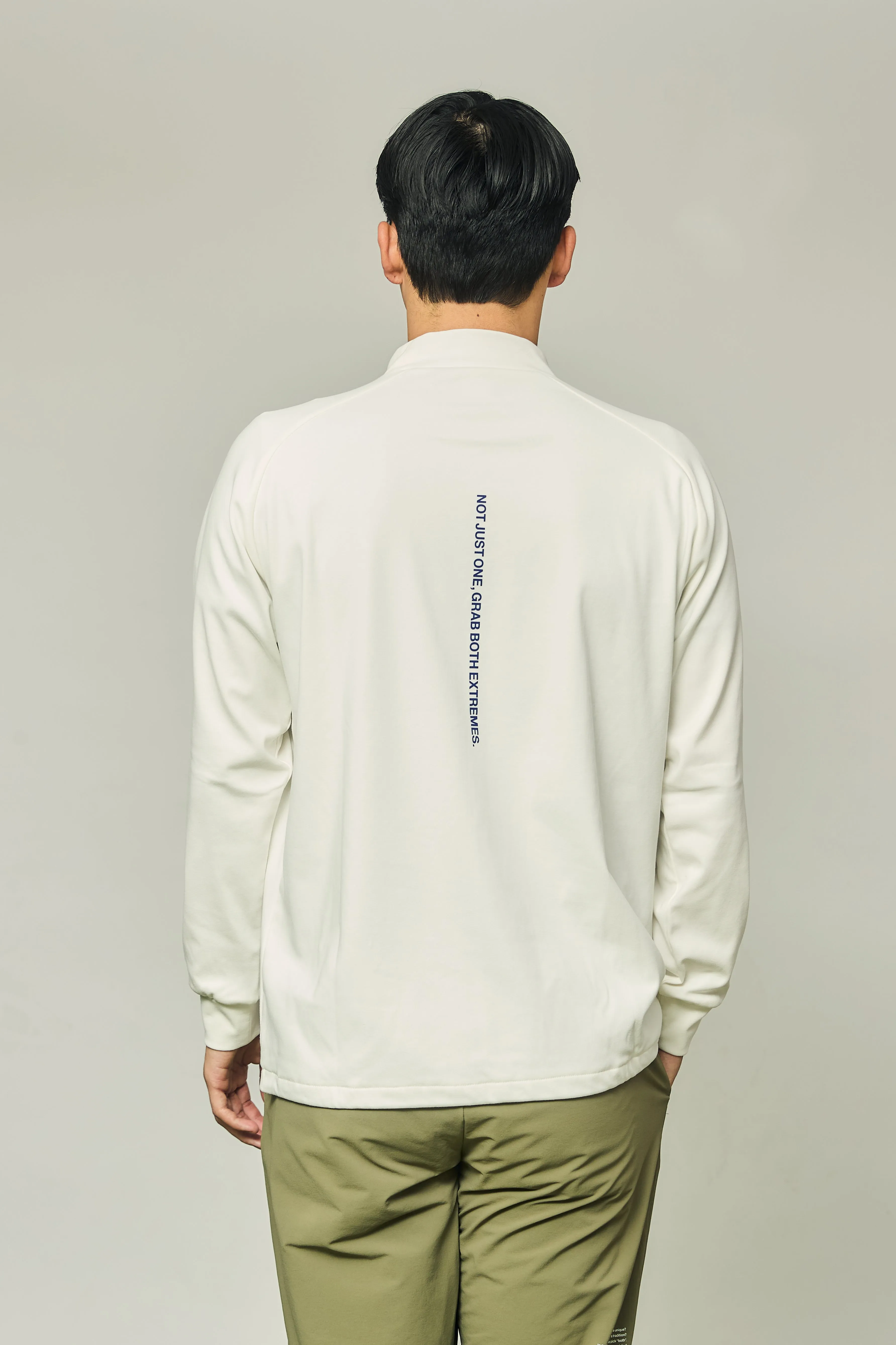 RAGLAN SLEEVE L/S MOCK NECK WHITE