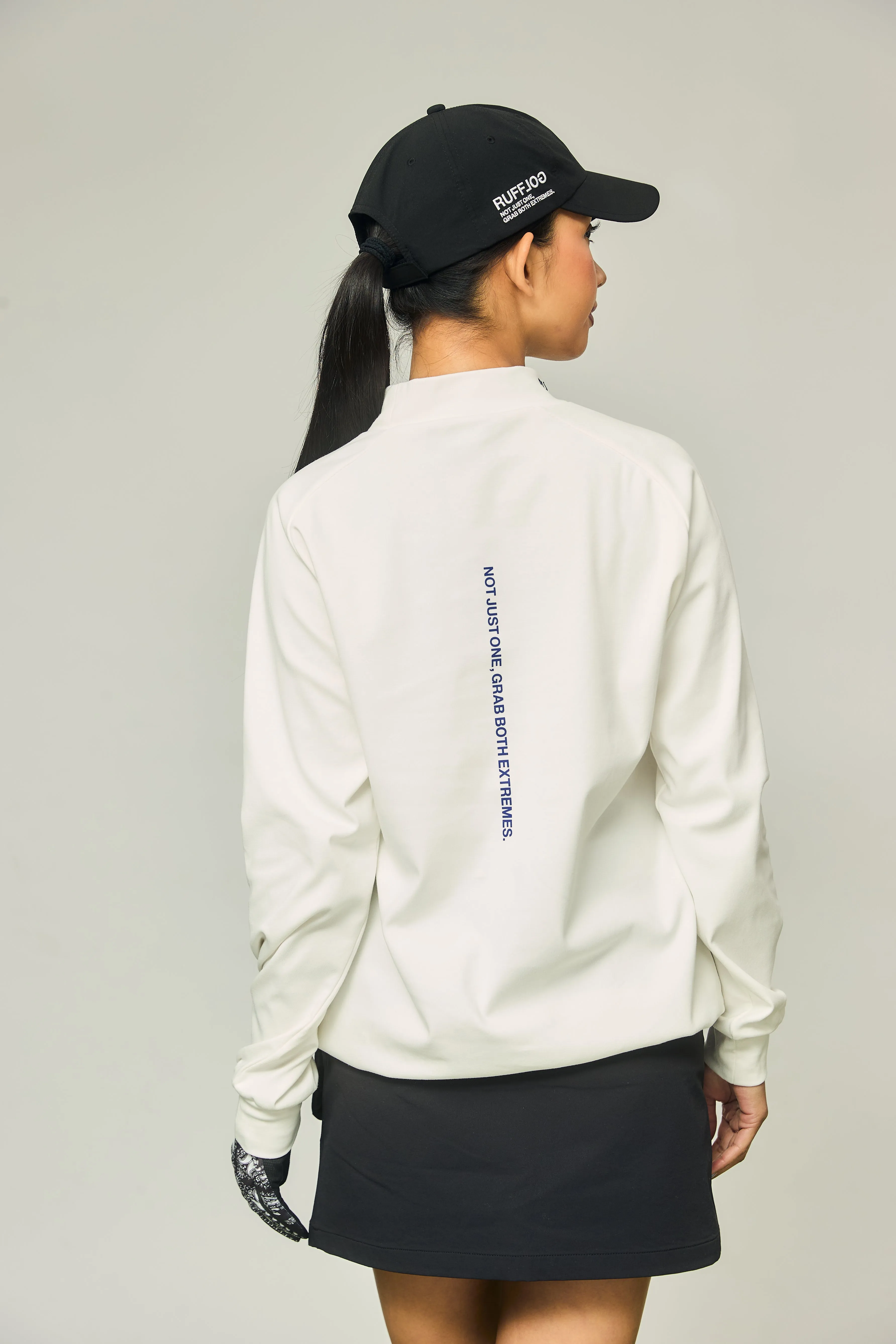 RAGLAN SLEEVE L/S MOCK NECK WHITE