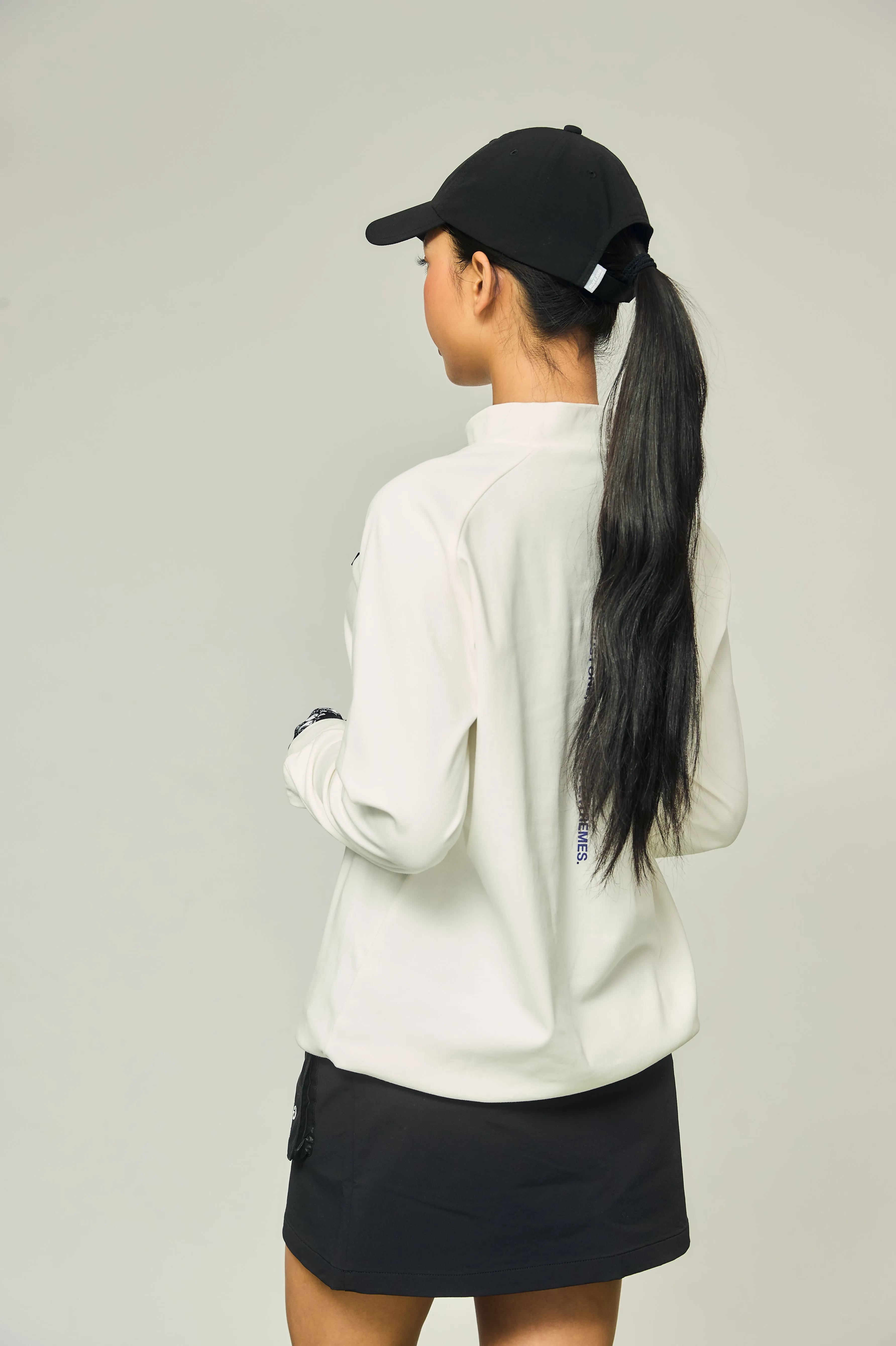 RAGLAN SLEEVE L/S MOCK NECK WHITE