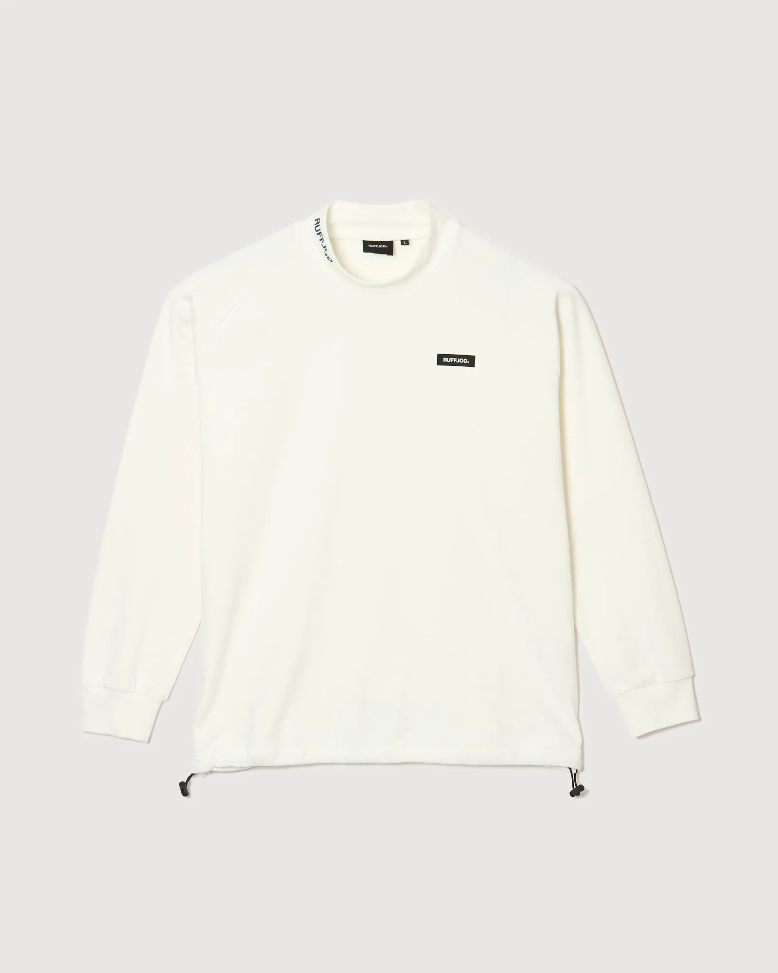 RAGLAN SLEEVE L/S MOCK NECK WHITE