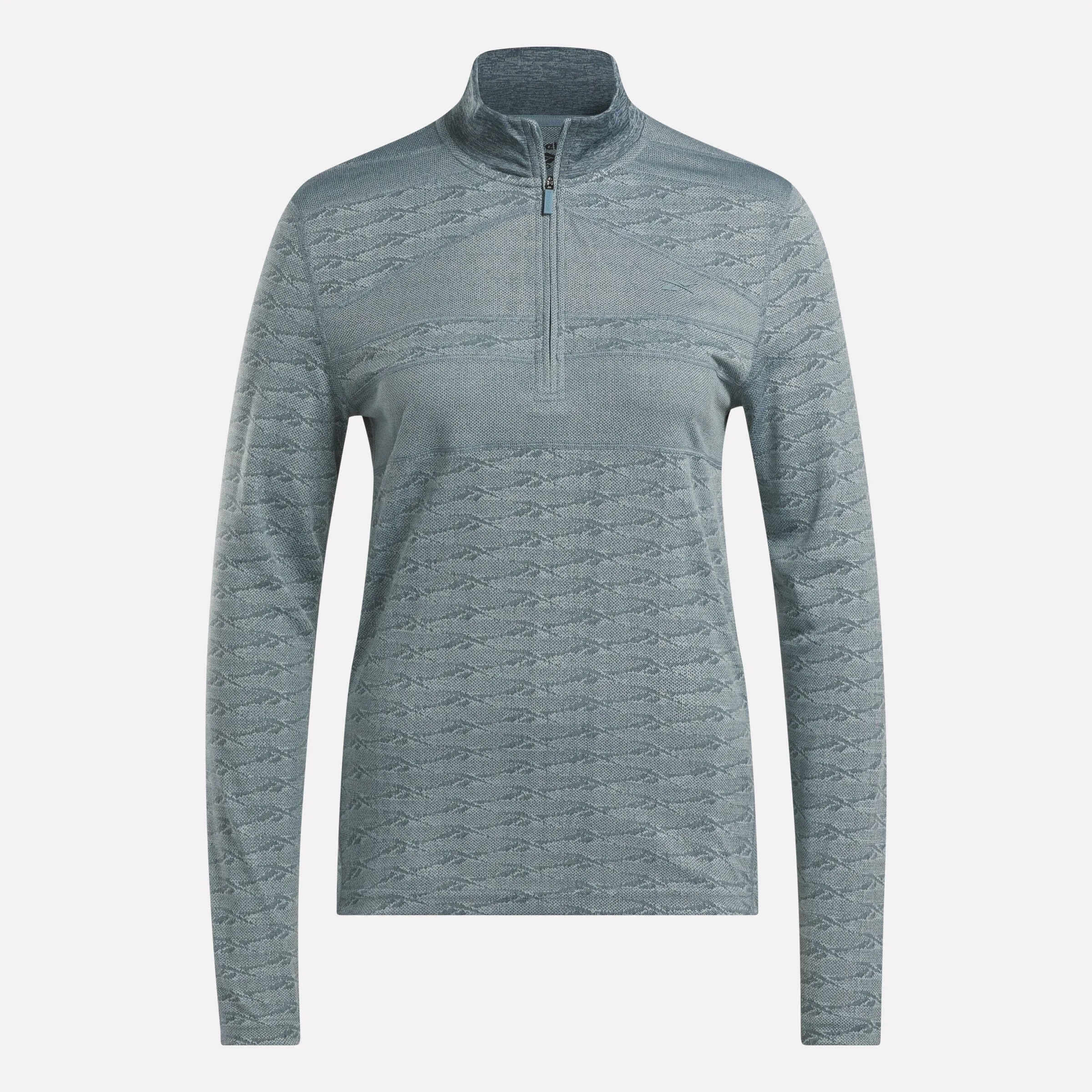 Reebok Clothing Women's Long Sleeve Engineered Vector Jacquard 1/4 Zip Golf Pullover Top