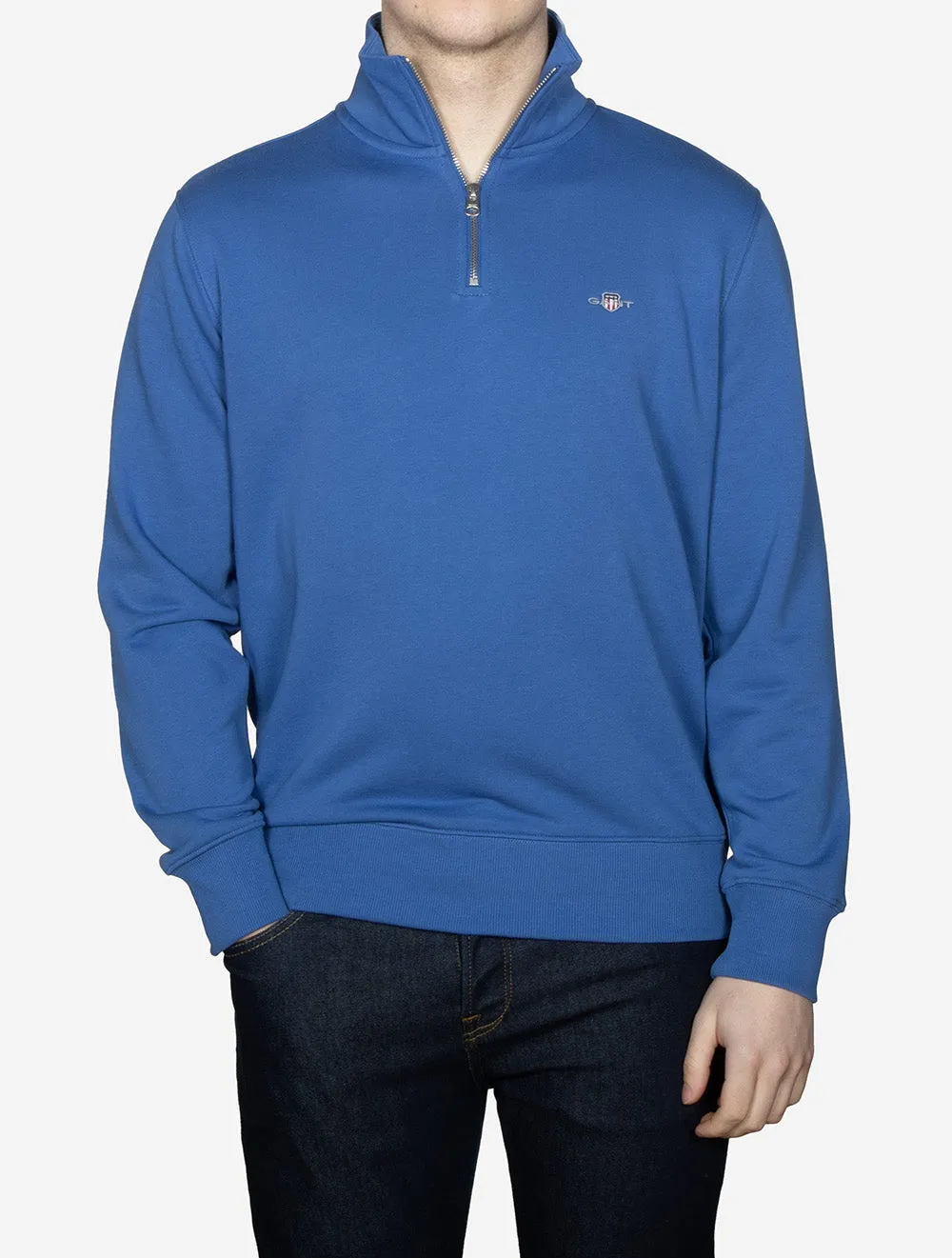 Regular Fit Shield Half-Zip Sweatshirt Rich Blue