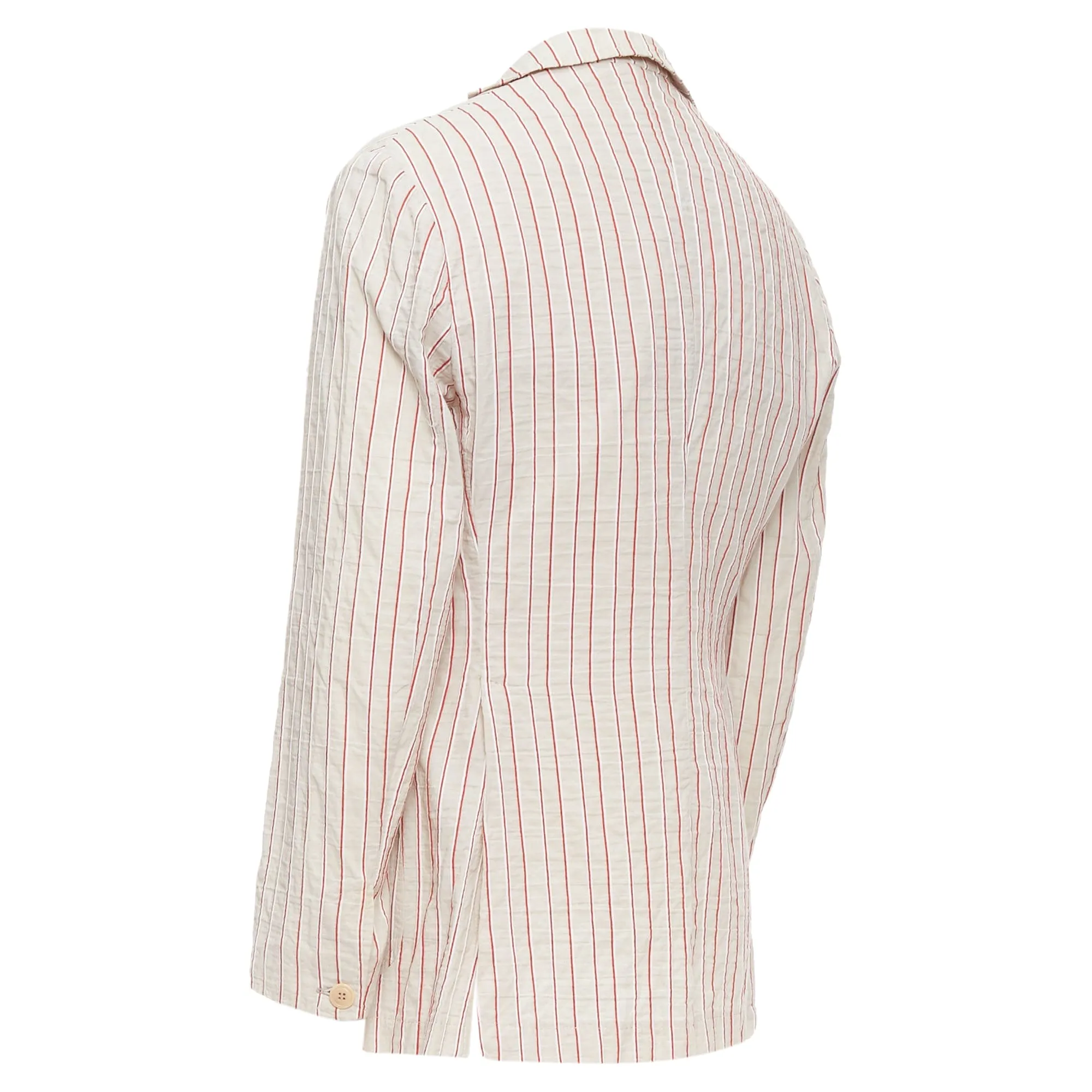 Romeo Gigli Cotton Striped Applique Slim Blazer