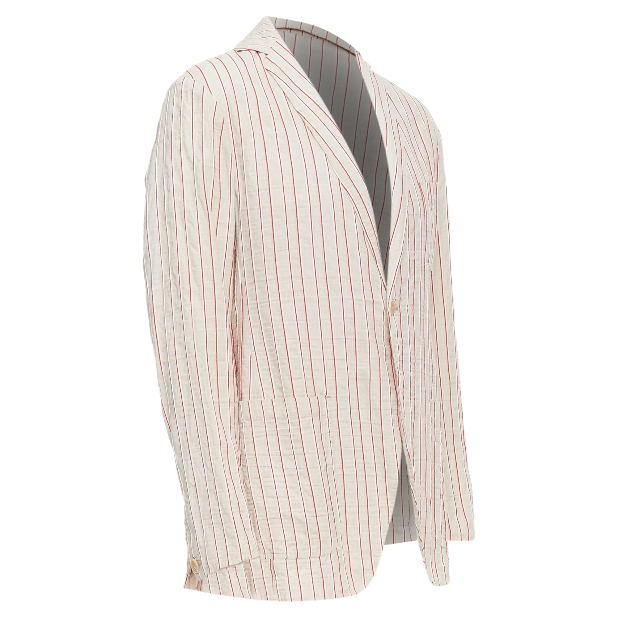 Romeo Gigli Cotton Striped Applique Slim Blazer