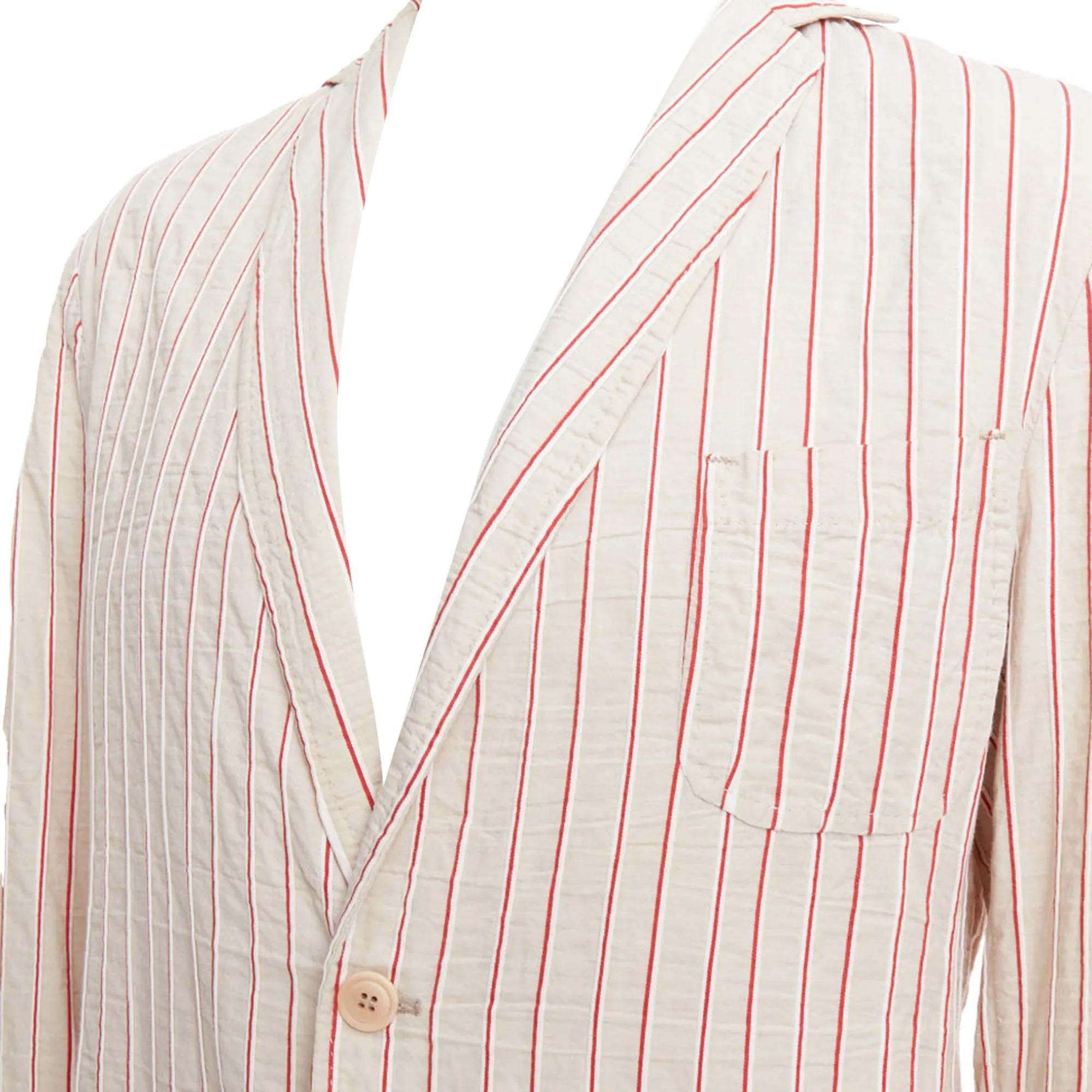 Romeo Gigli Cotton Striped Applique Slim Blazer