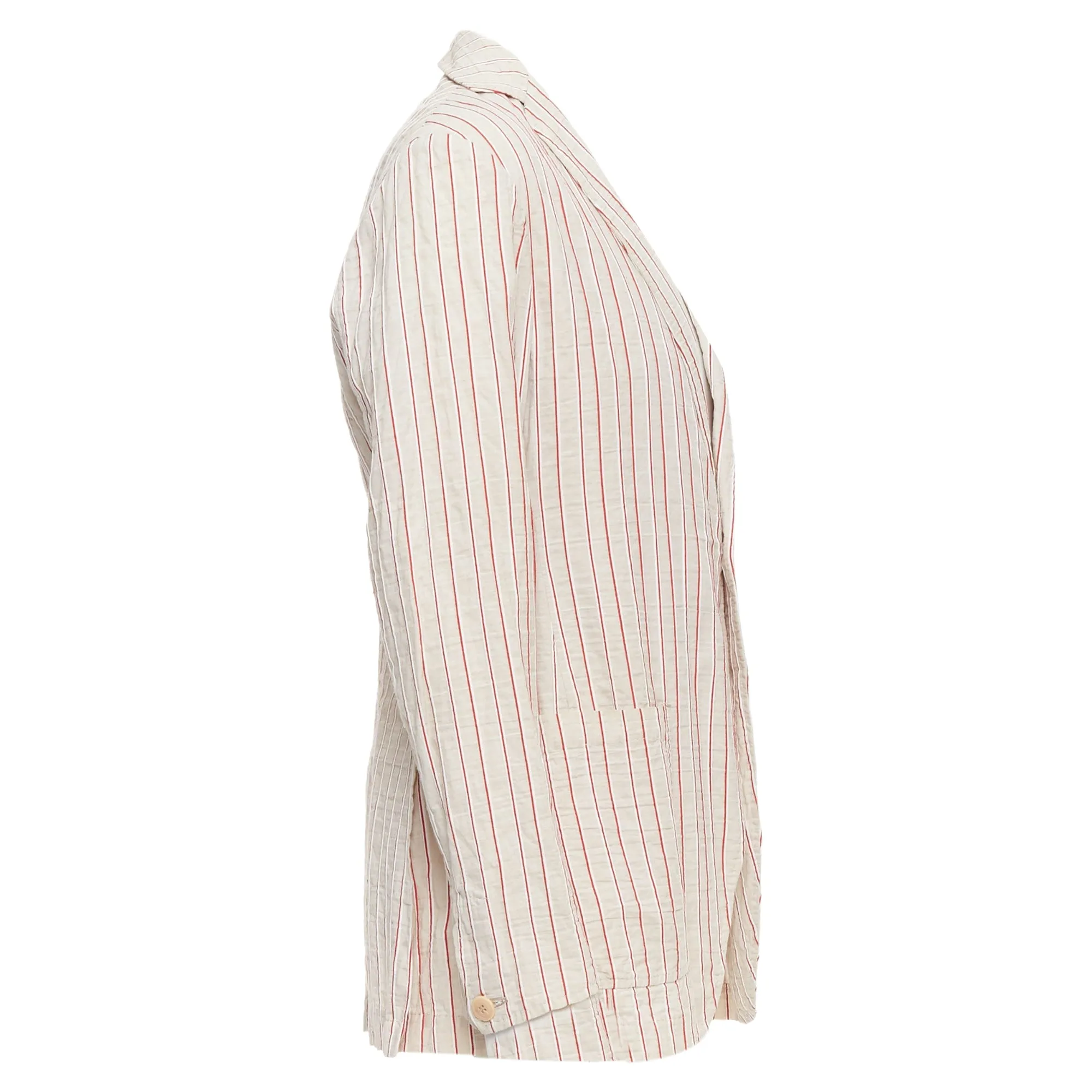 Romeo Gigli Cotton Striped Applique Slim Blazer