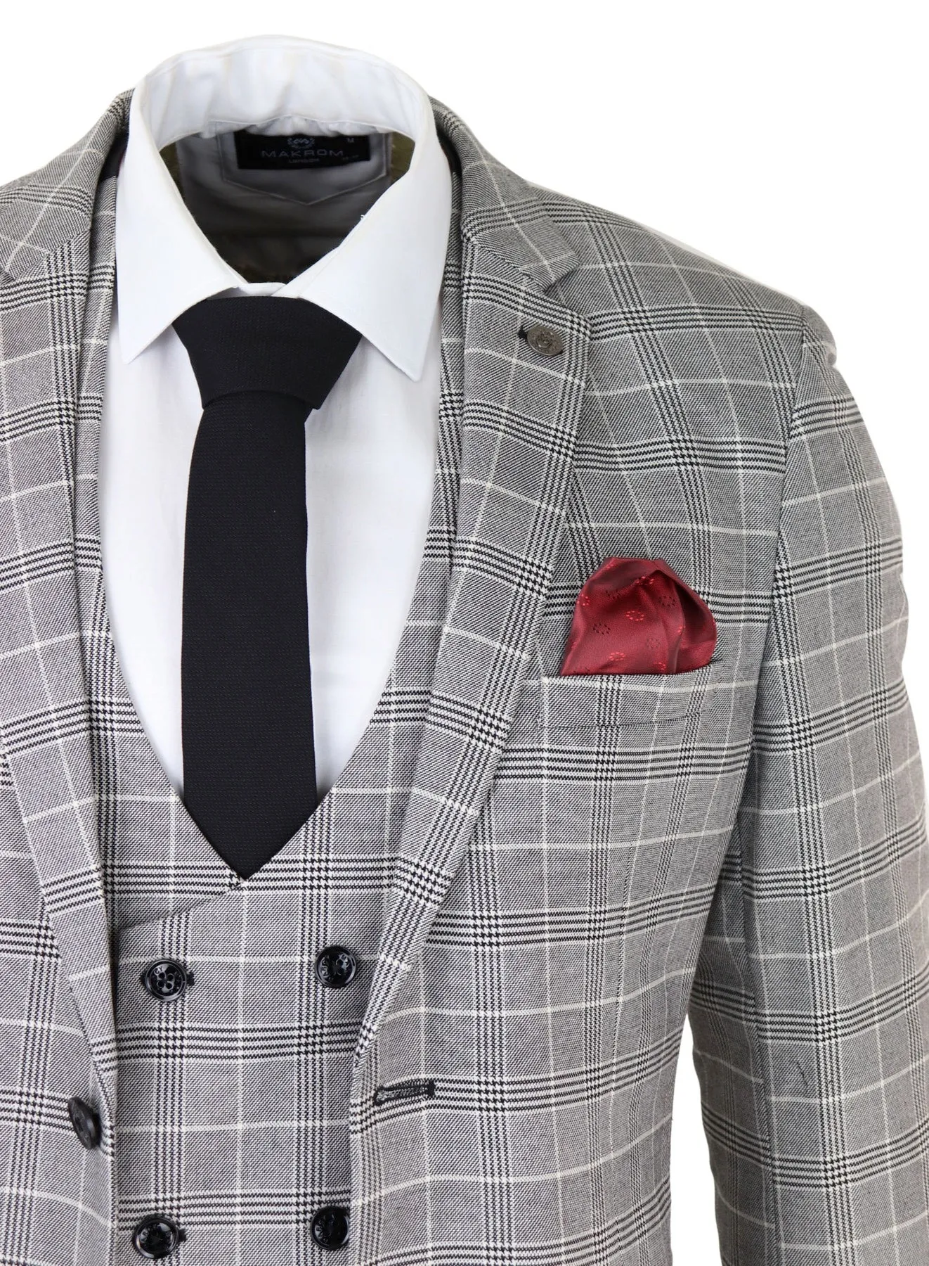 Ross Grey Prince Of Wales Check Suit Wedding