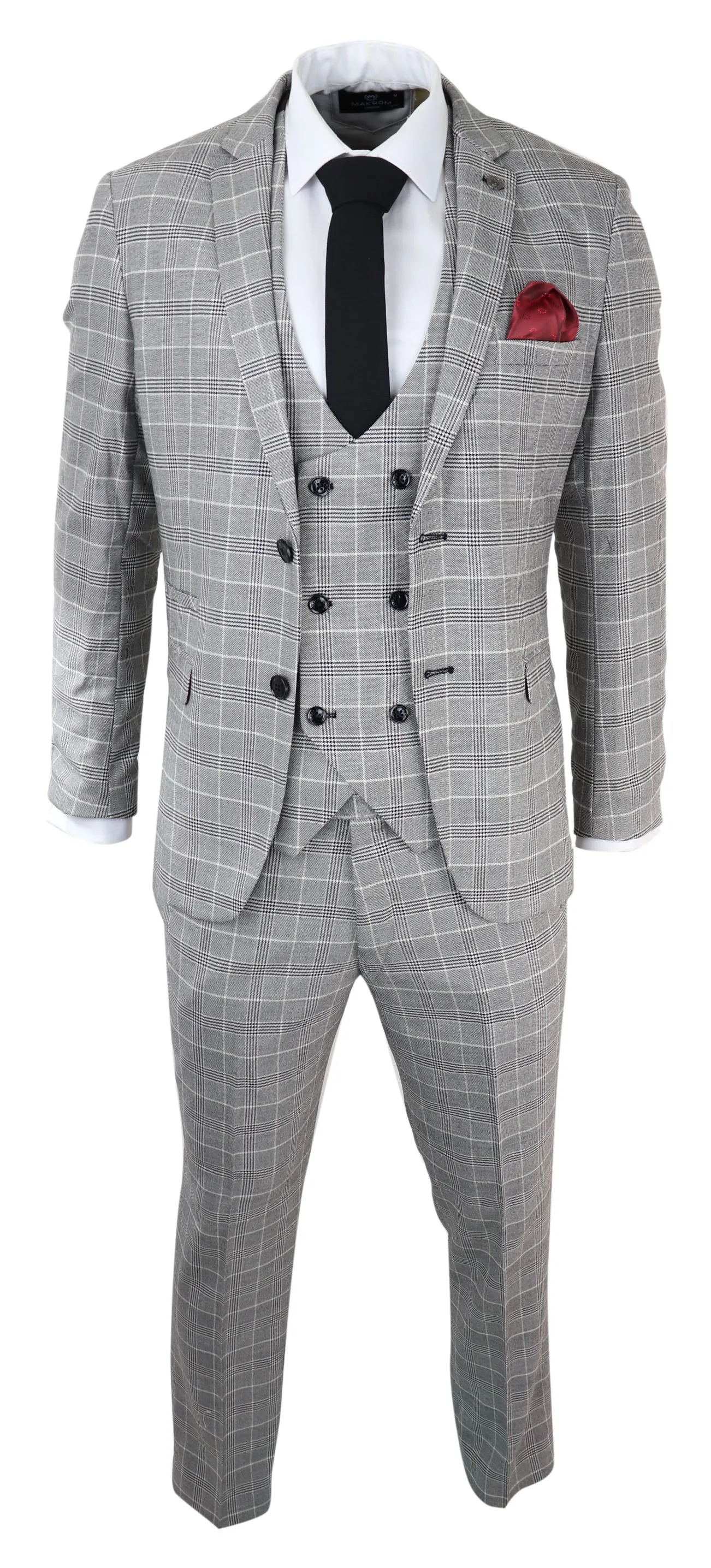Ross Grey Prince Of Wales Check Suit Wedding