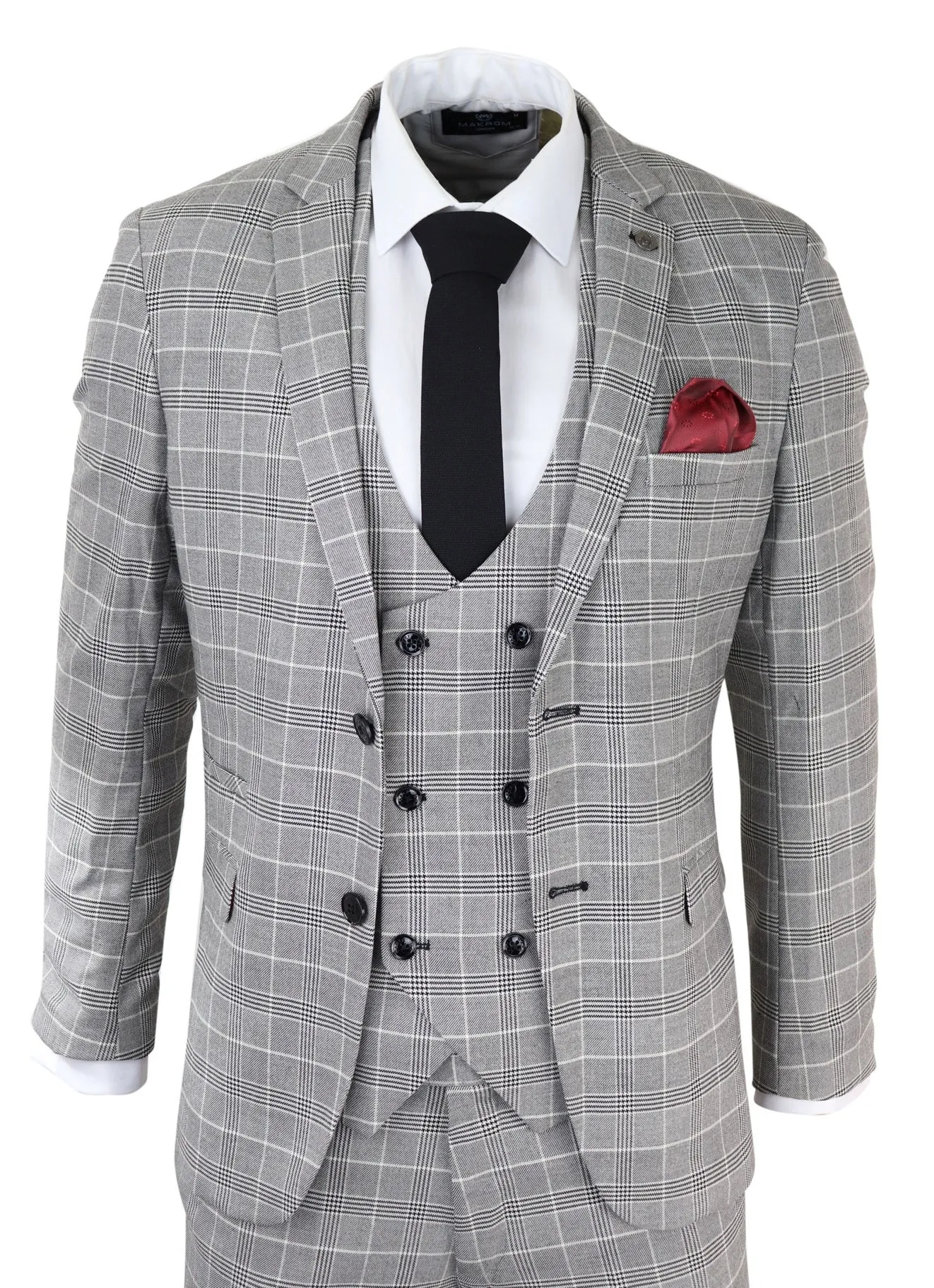 Ross Grey Prince Of Wales Check Suit Wedding
