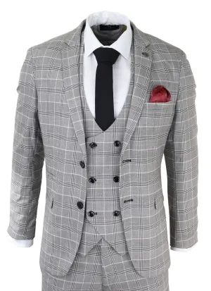 Ross Grey Prince Of Wales Check Suit Wedding