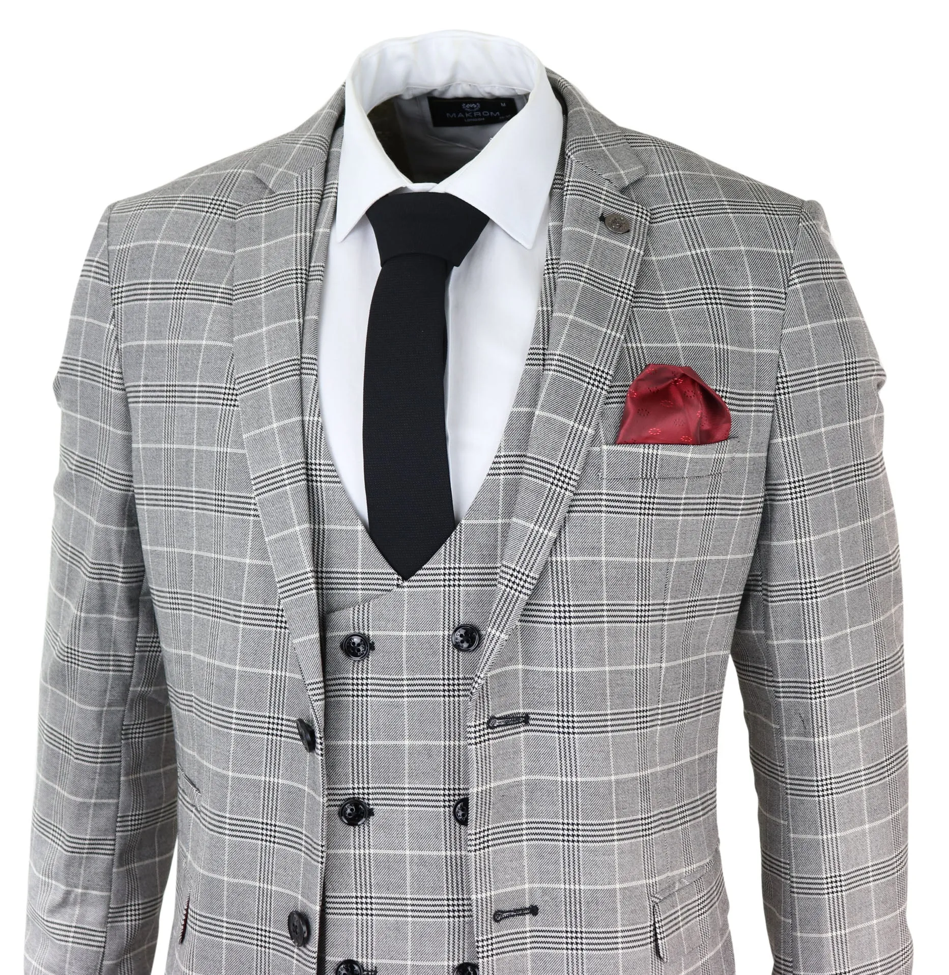 Ross Grey Prince Of Wales Check Suit Wedding