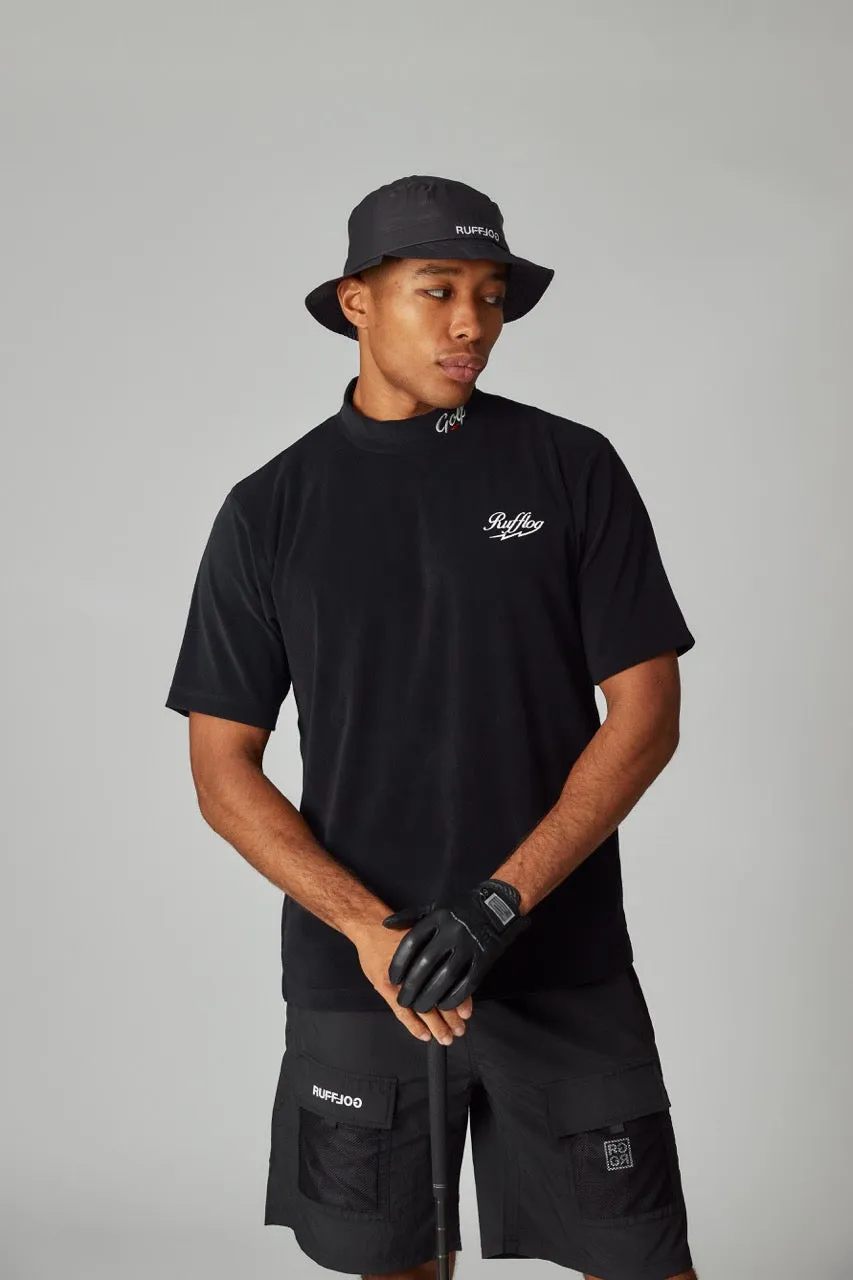 RUFFLOG×ELECTRIC BREATHABLE PILE MOCK NECK BLACK