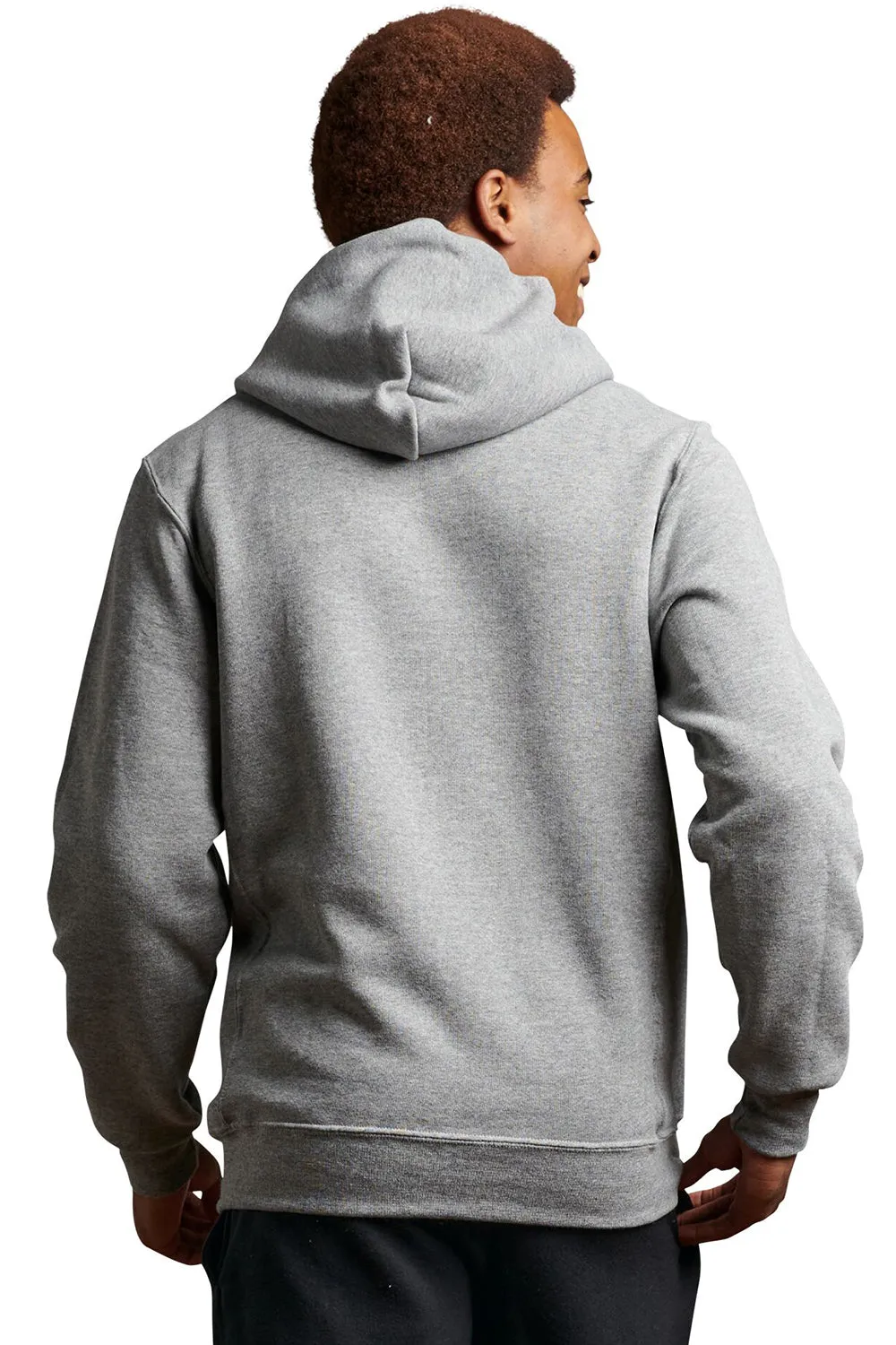 Russell Athletic Mens Dri-Power Moisture Wicking Hooded Sweatshirt Hoodie w/ Pouch Pocket - Oxford Grey