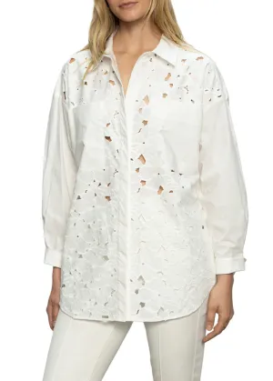 Sanctuary Clothing Lace Boyfriend Tie Back Shirt
