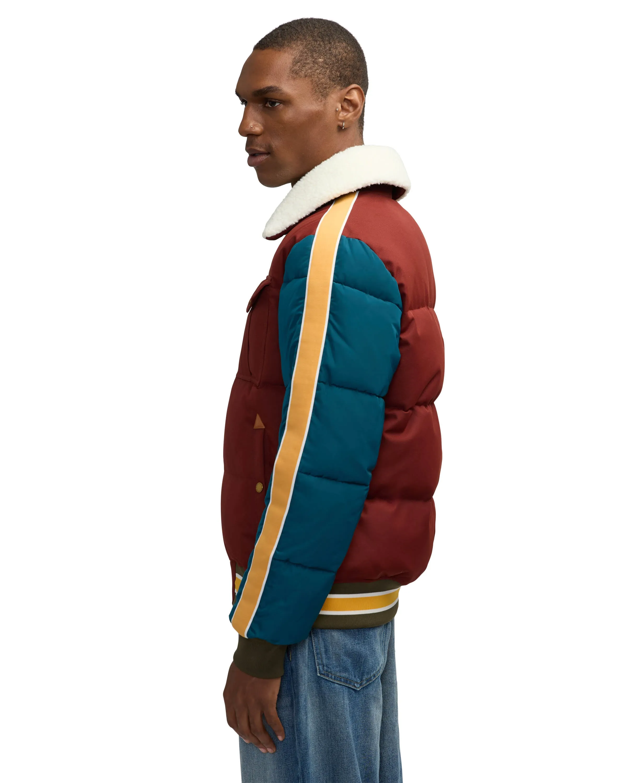 Scotch & Soda Men's Kive Quilted Aviator Puffer Jacket With Mix-Material