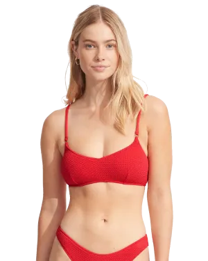 Seafolly Women Swimwear Sea Dive Bralette Bikini Top in Chilli Red