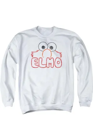 Sesame Street Elmo Letters Adult Crewneck Sweatshirt