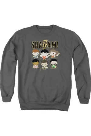 Shazam Movie Chibi Group Adult Crewneck Sweatshirt