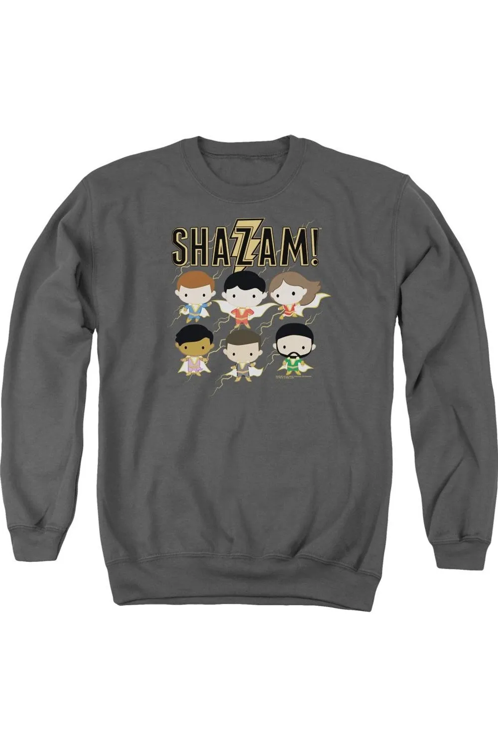 Shazam Movie Chibi Group Adult Crewneck Sweatshirt