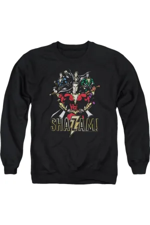 Shazam Movie Group Of Heroes Adult Crewneck Sweatshirt