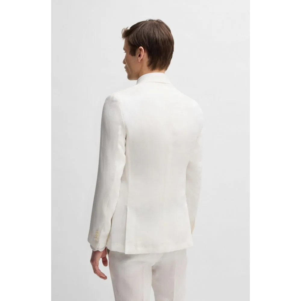 Slim-fit blazer in linen canvas