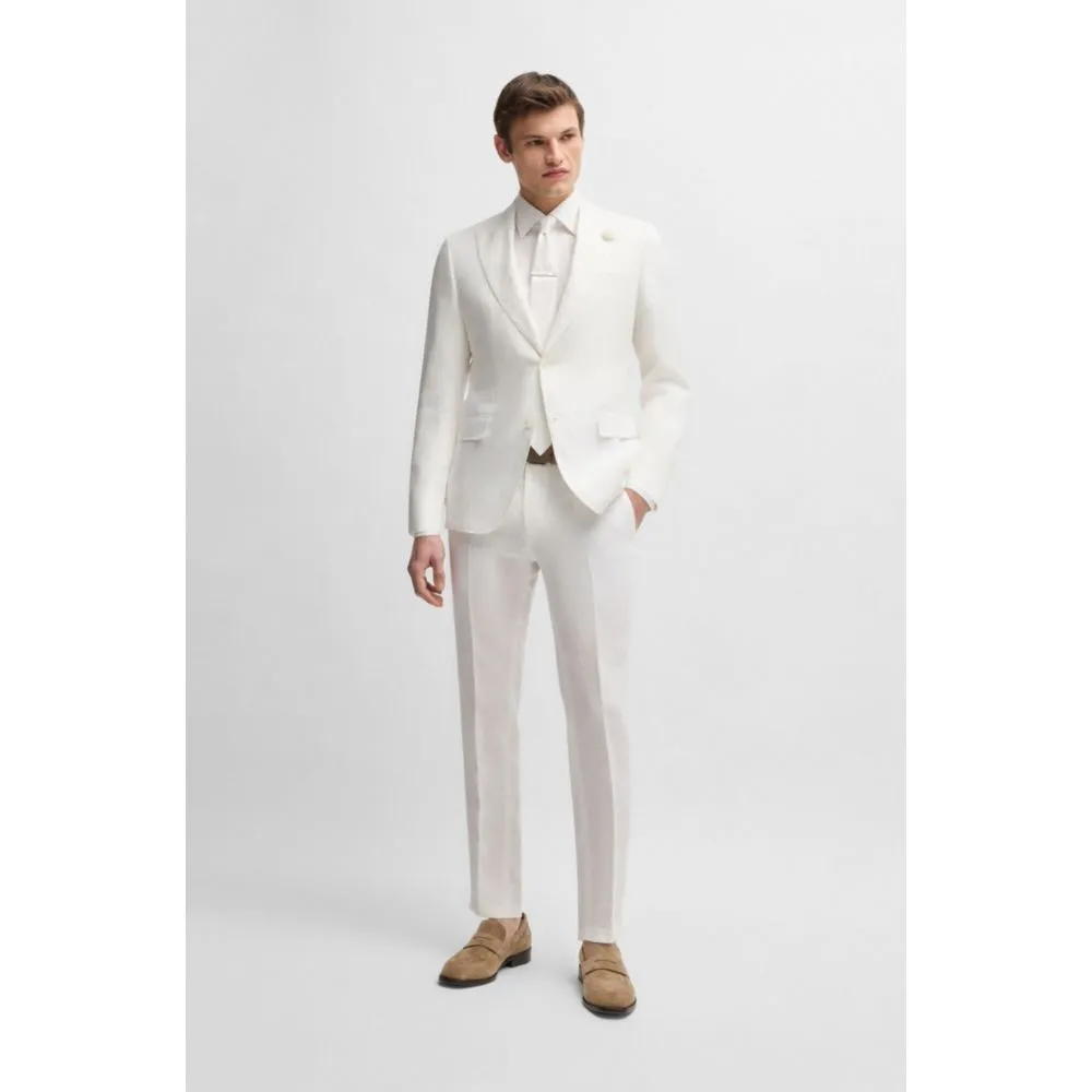 Slim-fit blazer in linen canvas