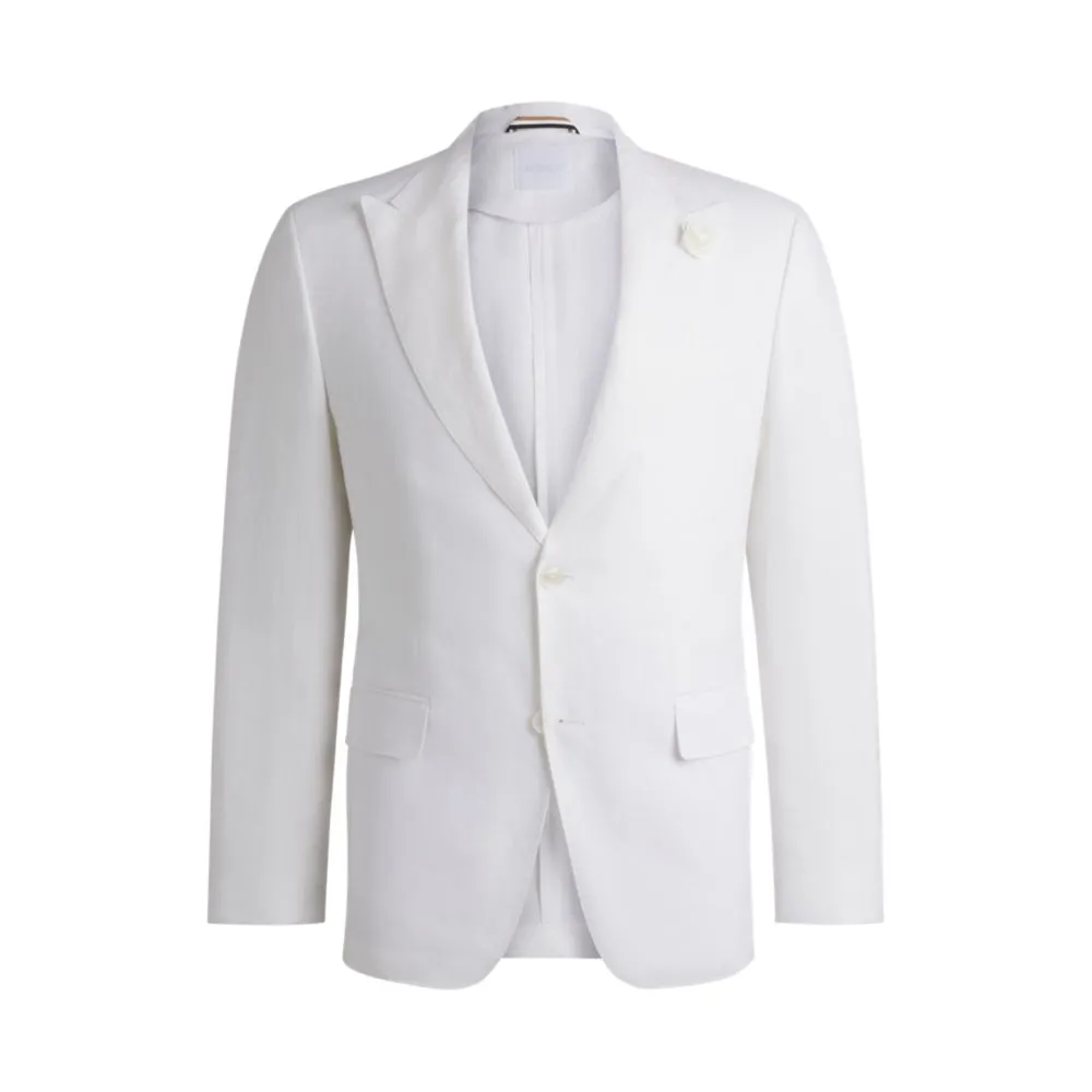 Slim-fit blazer in linen canvas
