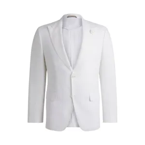 Slim-fit blazer in linen canvas