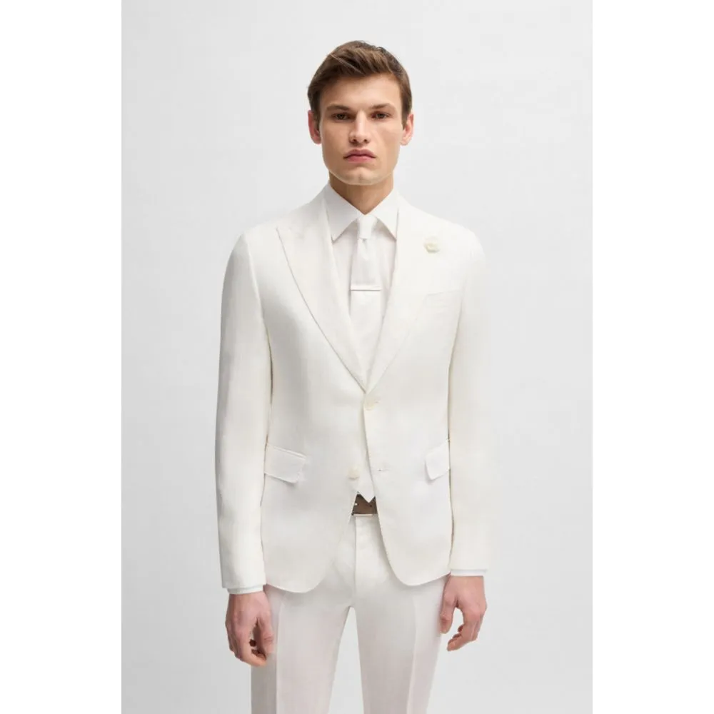 Slim-fit blazer in linen canvas
