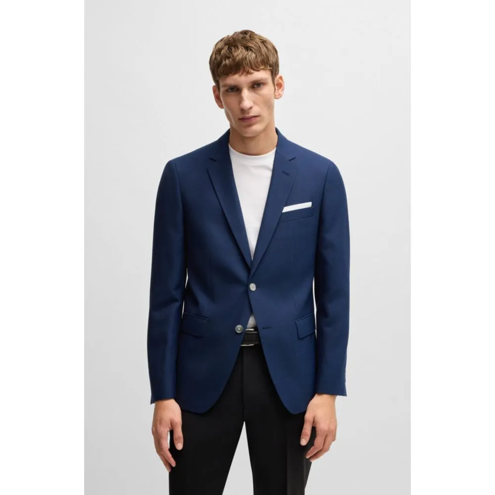 Slim-fit jacket in patterned wool