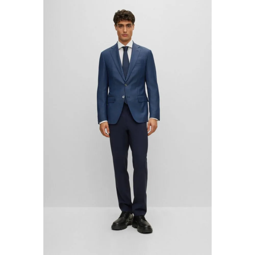 Slim-fit jacket in wool twill