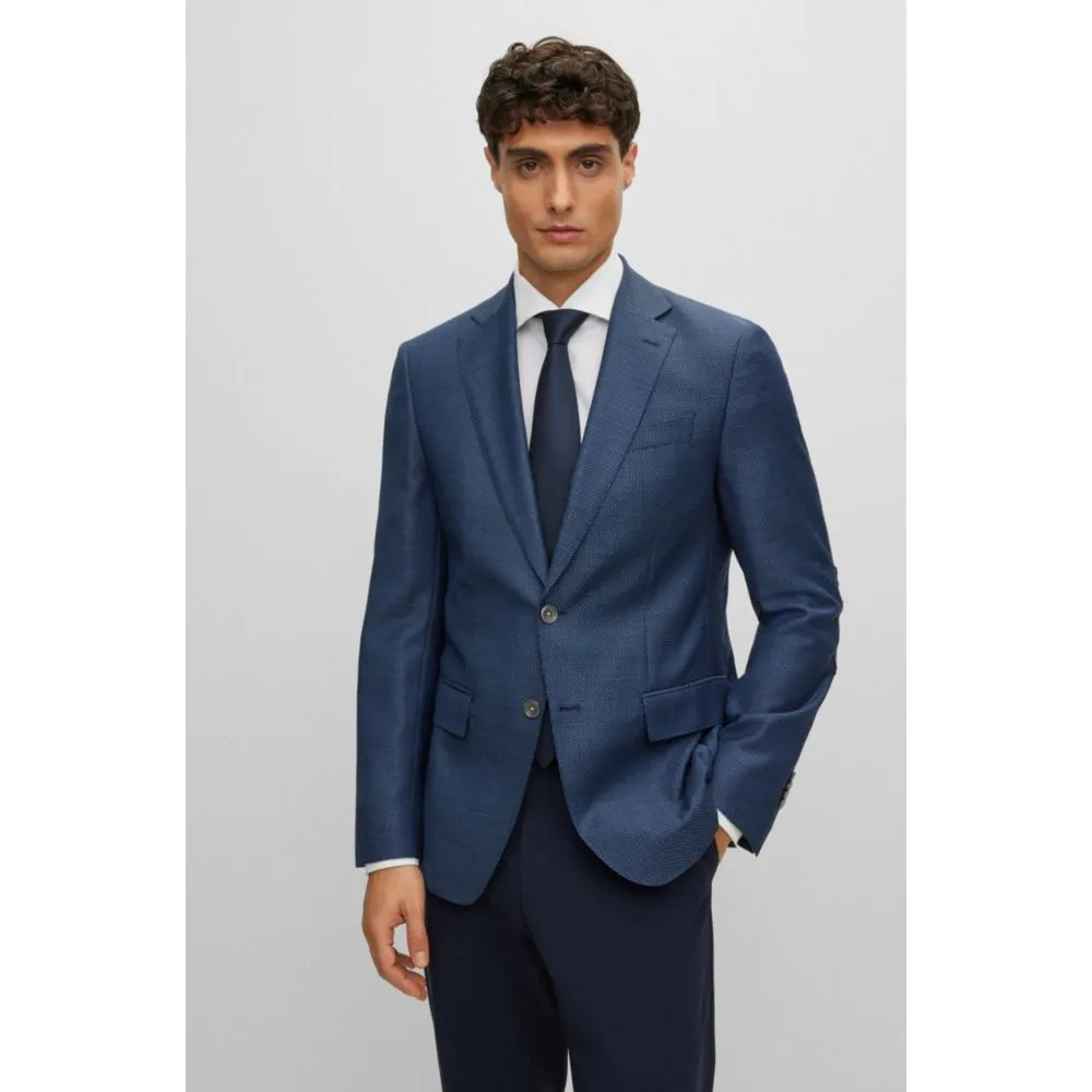 Slim-fit jacket in wool twill