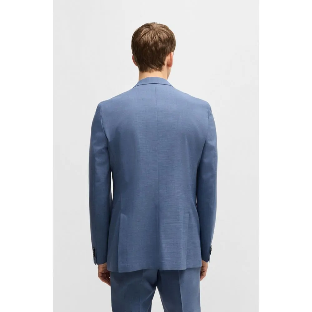 Slim-fit suit in patterned stretch cloth