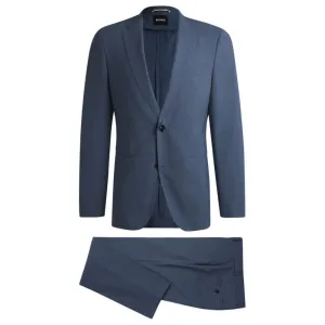Slim-fit suit in patterned stretch cloth