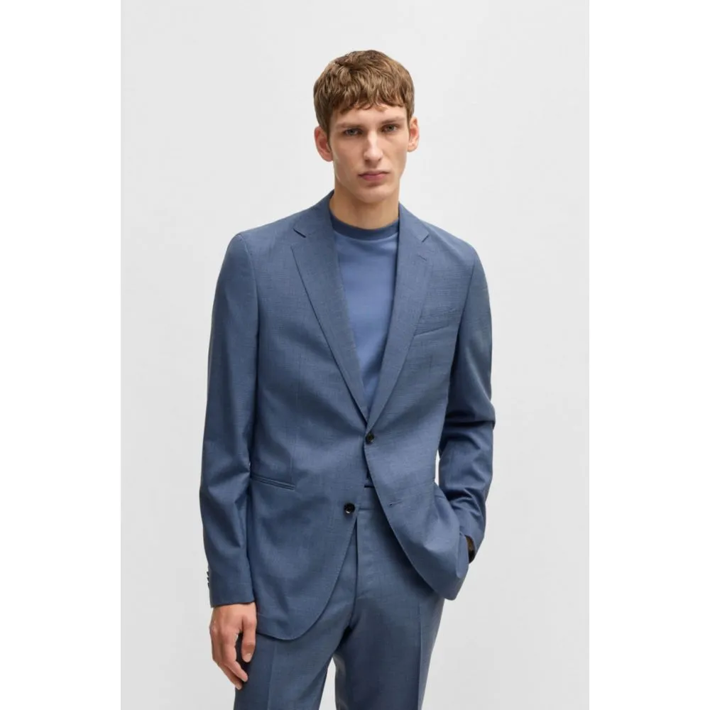 Slim-fit suit in patterned stretch cloth