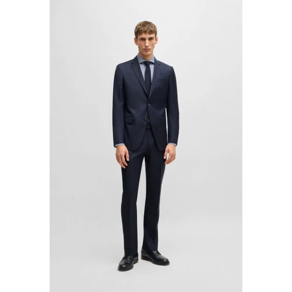 Slim-fit suit in patterned wool and silk