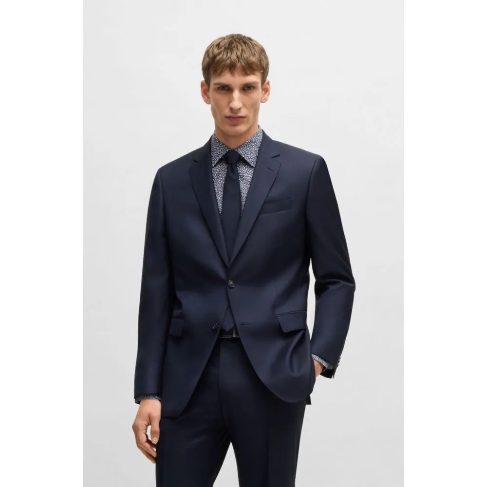 Slim-fit suit in patterned wool and silk